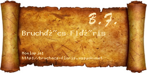 Bruchács Flóris névjegykártya